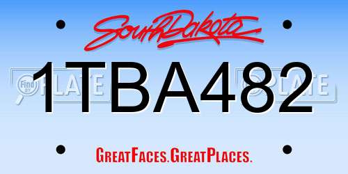 1TBA482 South Dakota License Plate