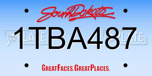 1TBA487 South Dakota License Plate