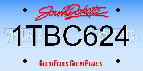 1TBC624 South Dakota License Plate