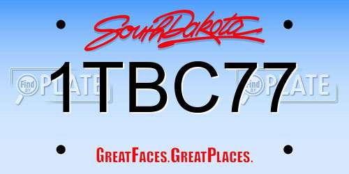 1TBC77 South Dakota License Plate