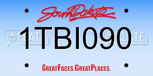 1TBI090 South Dakota License Plate