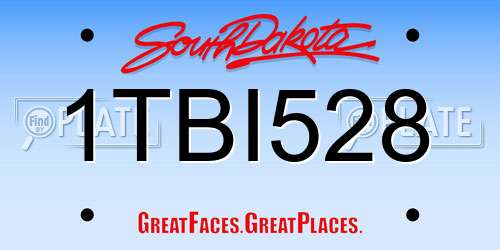 1TBI528 South Dakota License Plate