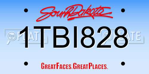 1TBI828 South Dakota License Plate
