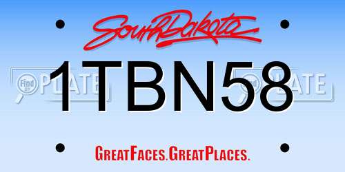 1TBN58 South Dakota License Plate