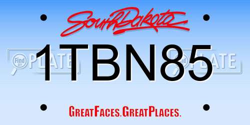 1TBN85 South Dakota License Plate