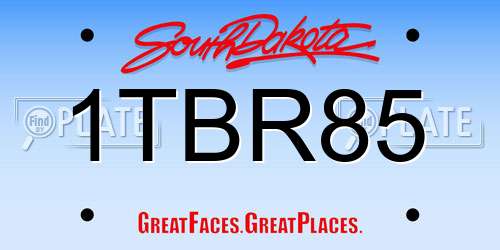 1TBR85 South Dakota License Plate