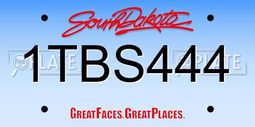 1TBS444 South Dakota License Plate