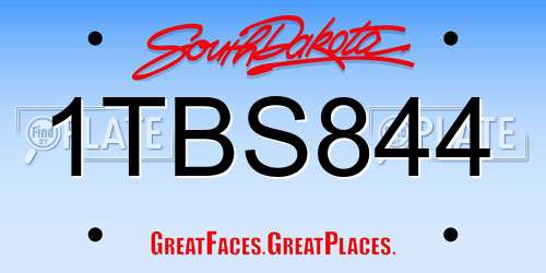 1TBS844 South Dakota License Plate