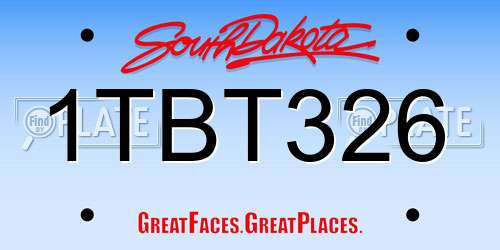 1TBT326 South Dakota License Plate