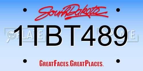 1TBT489 South Dakota License Plate