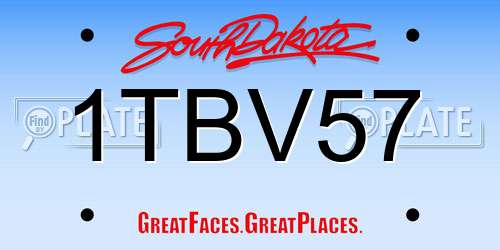 1TBV57 South Dakota License Plate