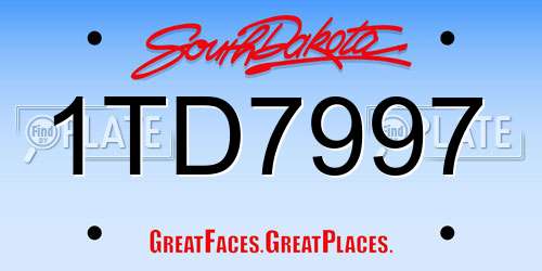 1TD7997 South Dakota License Plate