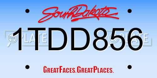1TDD856 South Dakota License Plate