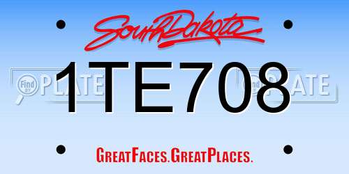1TE708 South Dakota License Plate