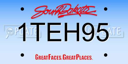 1TEH95 South Dakota License Plate