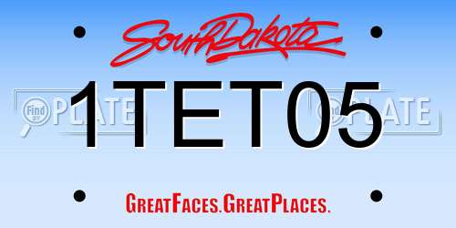 1TET05 South Dakota License Plate
