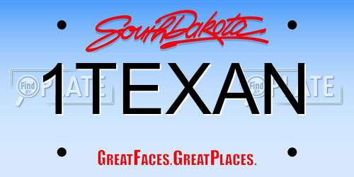 1TEXAN South Dakota License Plate