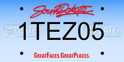 1TEZ05 South Dakota License Plate