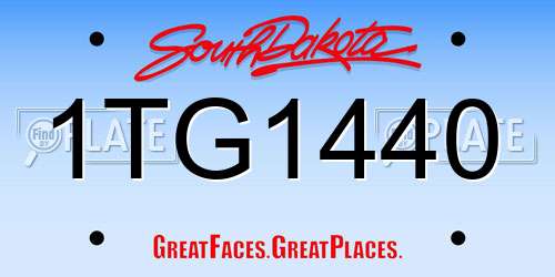 1TG1440 South Dakota License Plate