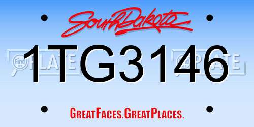 1TG3146 South Dakota License Plate