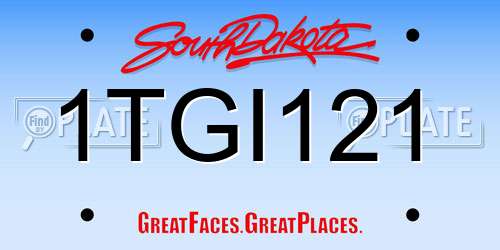 1TGI121 South Dakota License Plate