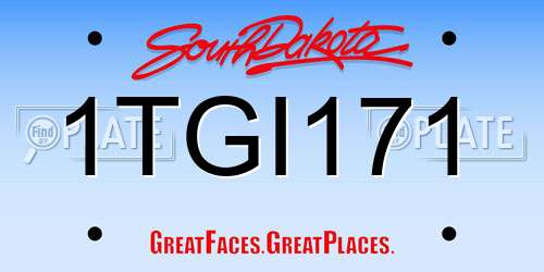 1TGI171 South Dakota License Plate