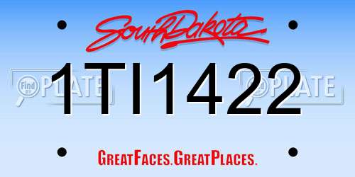 1TI1422 South Dakota License Plate