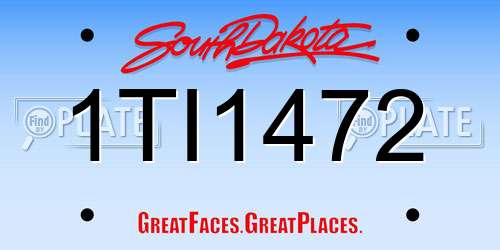 1TI1472 South Dakota License Plate