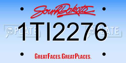 1TI2276 South Dakota License Plate