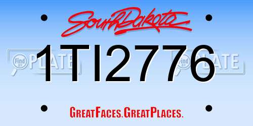 1TI2776 South Dakota License Plate
