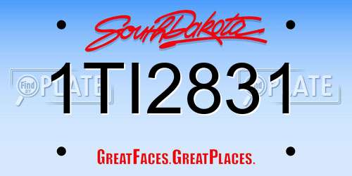 1TI2831 South Dakota License Plate