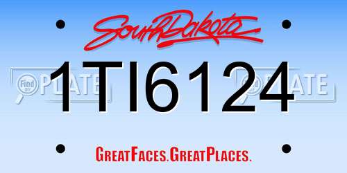 1TI6124 South Dakota License Plate