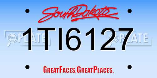 1TI6127 South Dakota License Plate