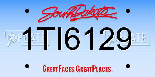 1TI6129 South Dakota License Plate