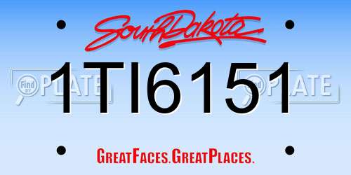 1TI6151 South Dakota License Plate