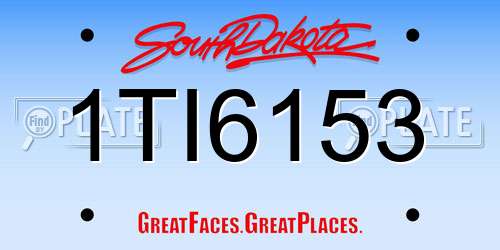 1TI6153 South Dakota License Plate