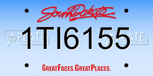 1TI6155 South Dakota License Plate