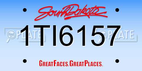 1TI6157 South Dakota License Plate