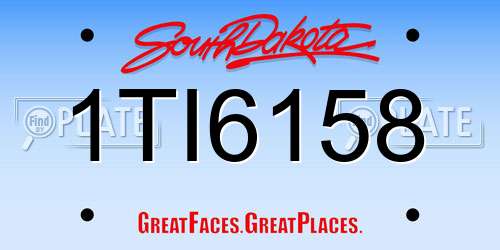 1TI6158 South Dakota License Plate