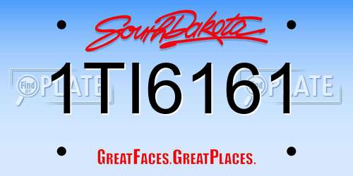 1TI6161 South Dakota License Plate
