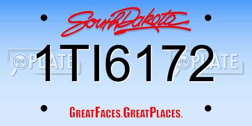 1TI6172 South Dakota License Plate