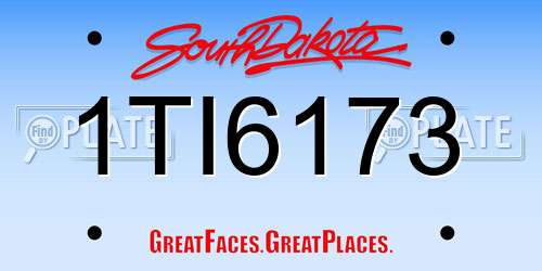 1TI6173 South Dakota License Plate