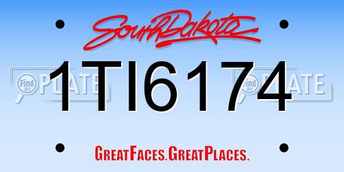 1TI6174 South Dakota License Plate
