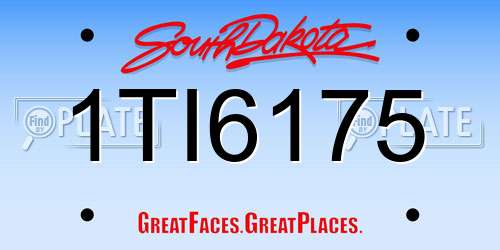 1TI6175 South Dakota License Plate