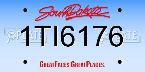 1TI6176 South Dakota License Plate