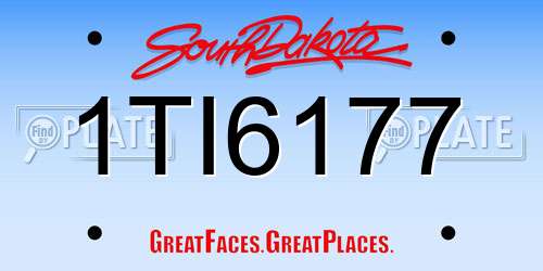 1TI6177 South Dakota License Plate