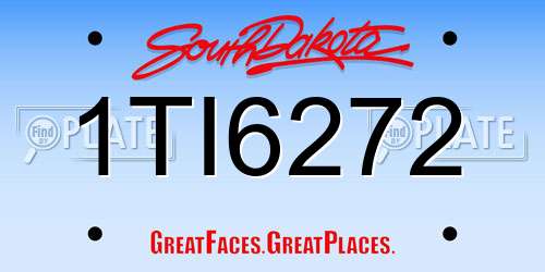 1TI6272 South Dakota License Plate