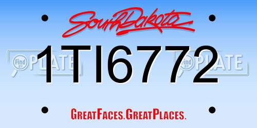 1TI6772 South Dakota License Plate