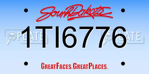 1TI6776 South Dakota License Plate