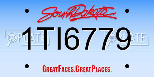 1TI6779 South Dakota License Plate